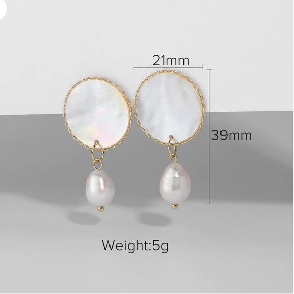 4️⃣for$20 NEW boutique 18K gold plated Pearl dangle earrings jewelry statement - Picture 3 of 5